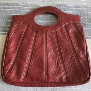Vintage Red FAUX Leather Handbag